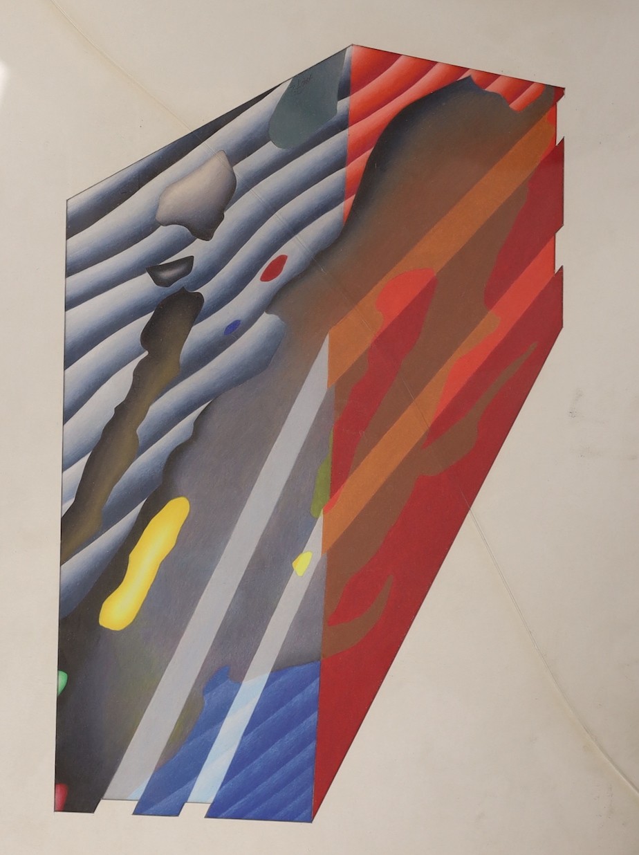 David J.G. Oxtoby (1938-), three limited edition prints, 'Shanghai Noodle Factory Last Exit', 'Cocherin' and 'Mr Rock', together with a watercolour, 'Traffic in Jim's Shoes 1972', largest overall 58 x 59cm